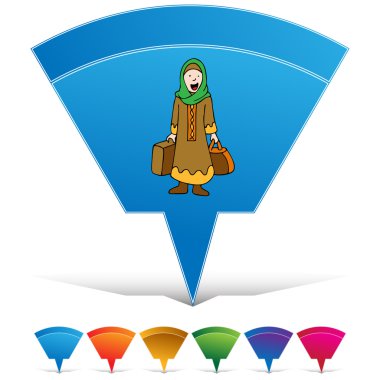 Müslüman kız Traveler düğme kümesi