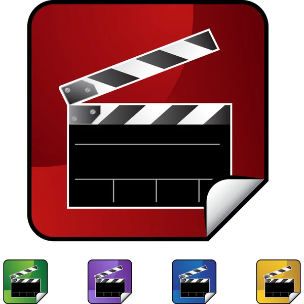 Clapboard película botón web — Archivo Imágenes Vectoriales