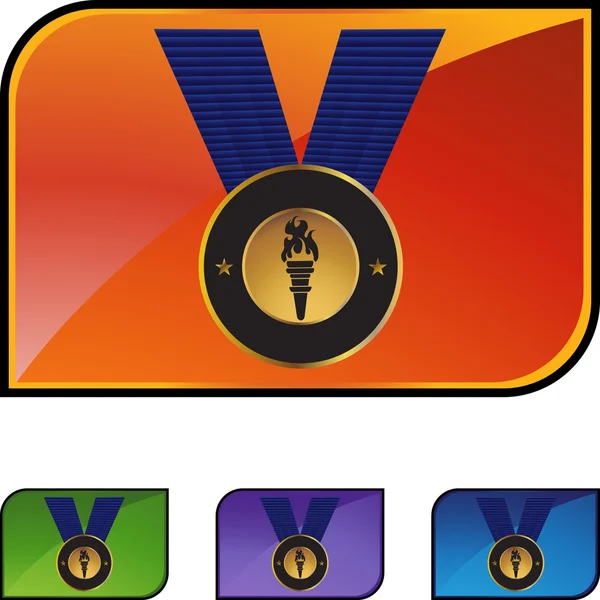 Medalla de Oro icono web — Archivo Imágenes Vectoriales