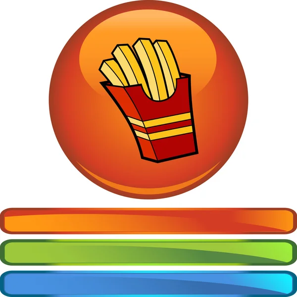 Botón web Papas fritas — Vector de stock