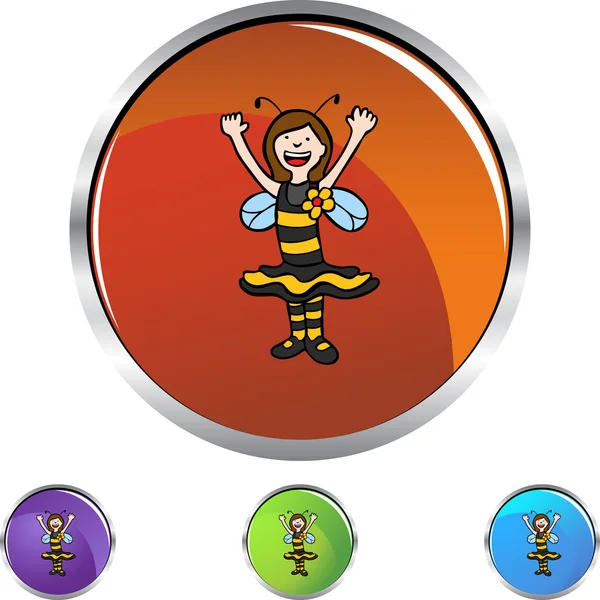 Ícone web Bee Girl — Vetor de Stock