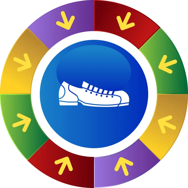 Bowling shoe icon button — Stock Vector