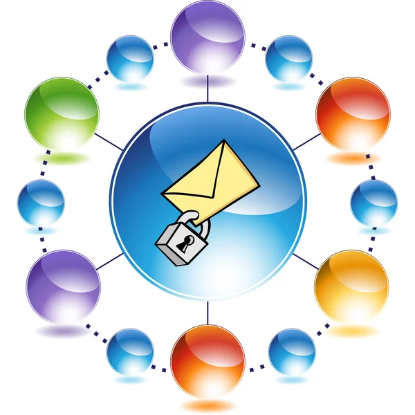 Sicheres E-Mail-Symbol — Stockvektor