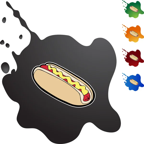 Hotdog icon button — Stock Vector