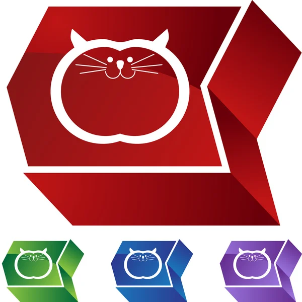 Şişman kedi web düğmesi — Stok Vektör