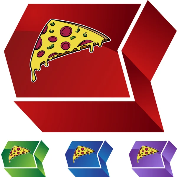Κουμπί εικονίδιο φέτα πίτσα — Διανυσματικό Αρχείο
