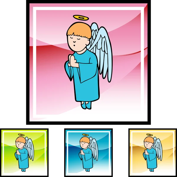 Rezando menino anjo — Vetor de Stock