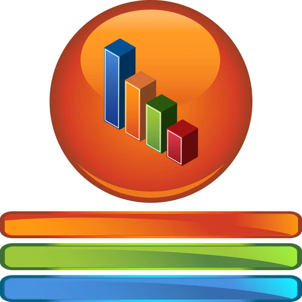 Liggande diagramknappen web — Stock vektor