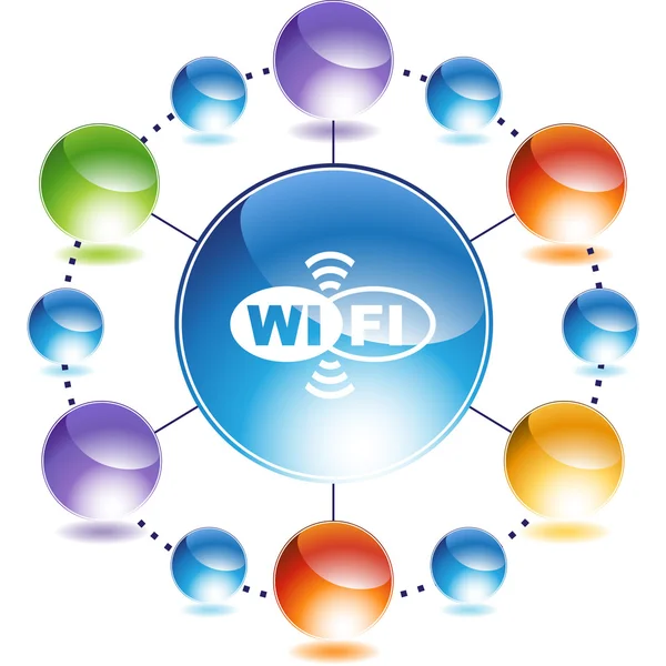 Pulsante web Wifi — Vettoriale Stock