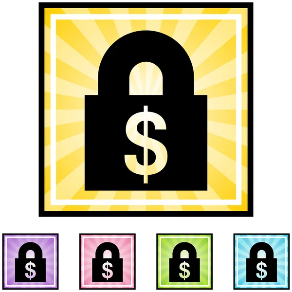 Financiële hangslotsymbool web — Stockvector