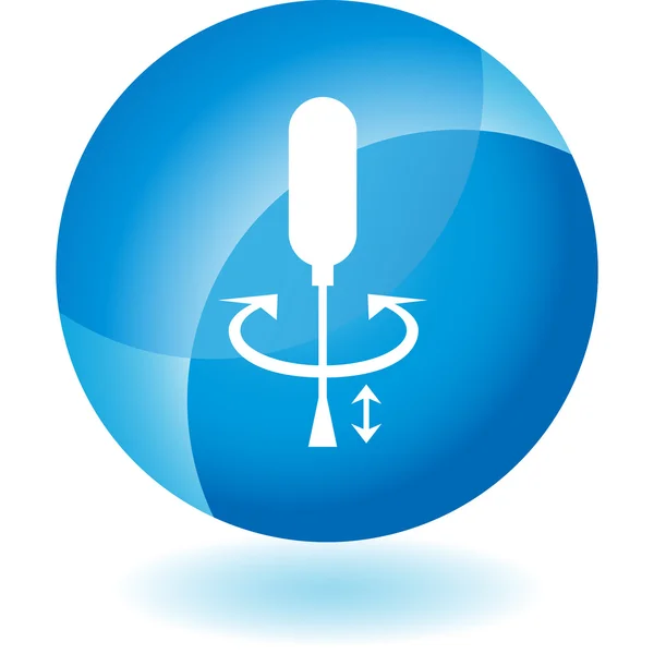 Transparentní modrá ikona šroubovák — Stockový vektor