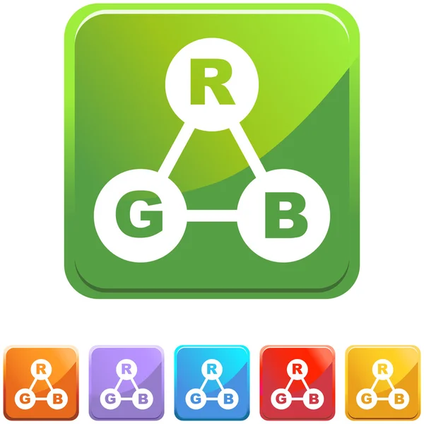 RGB-kleurenspectrum knop — Stockvector