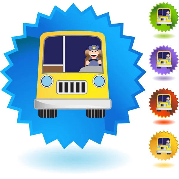 Otobüs sürücüsü web düğmesi — Stok Vektör