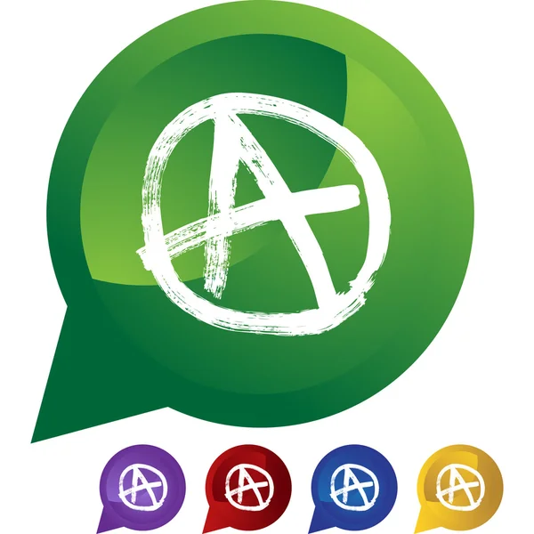 Anarchy icon button — Stock Vector