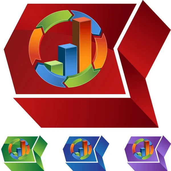 Staafdiagram web knop — Stockvector