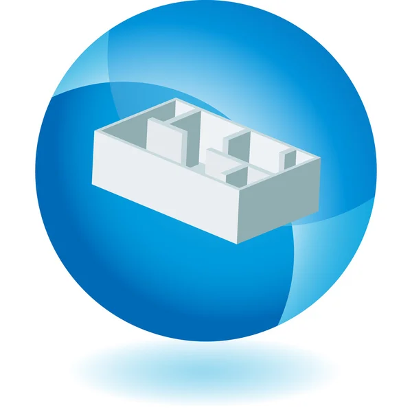 Floorplan web-knap – Stock-vektor