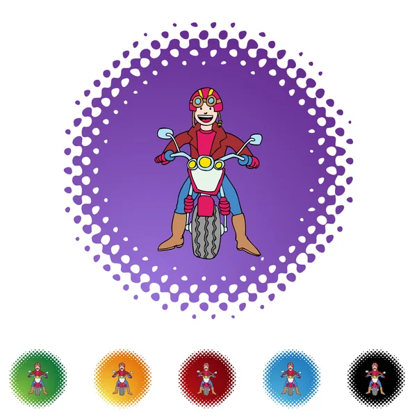 Motorfiets Rider web pictogram — Stockvector