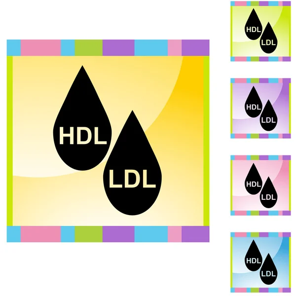 HDL LDL Cholesterol web button — Stock Vector