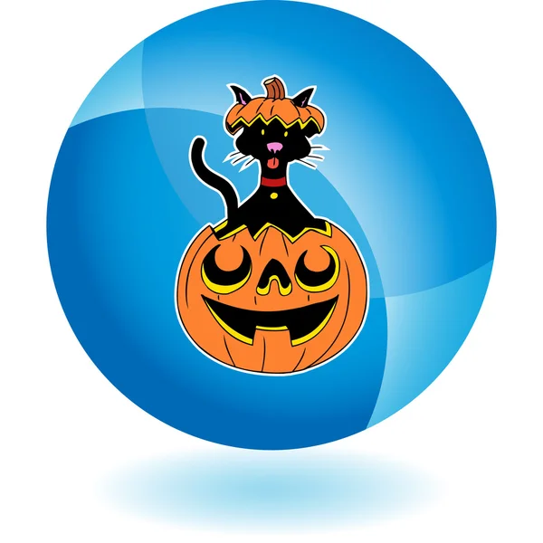 Halloween kočka tlačítko — Stockový vektor