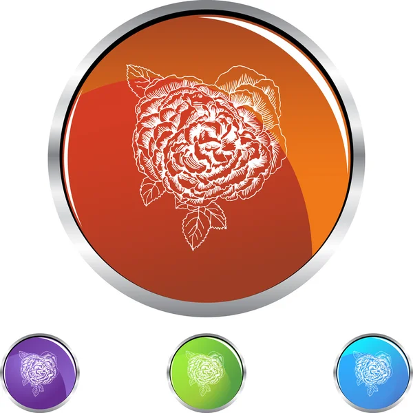 Rose Bloom web pictogram — Stockvector