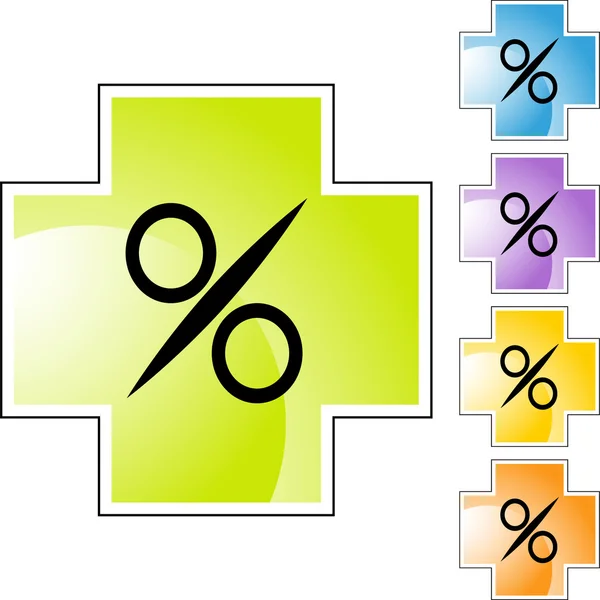 Percentage teken web knop — Stockvector