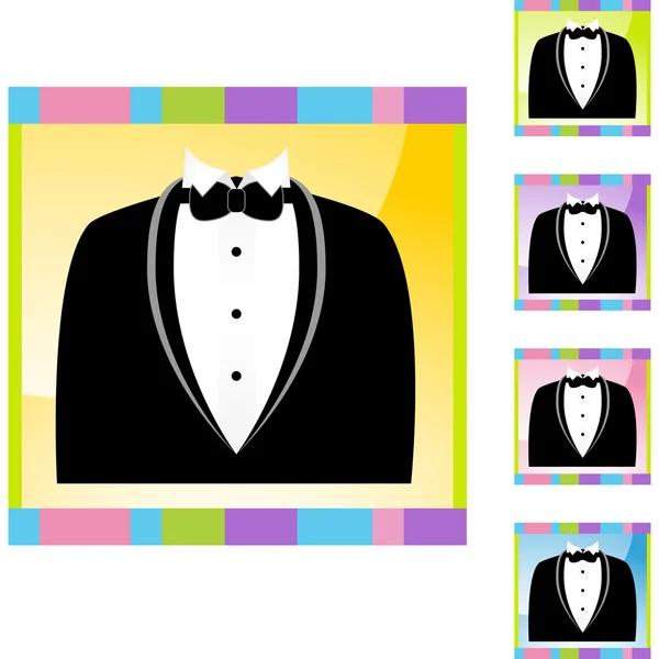 Noir hommes Tuxedo icône — Image vectorielle