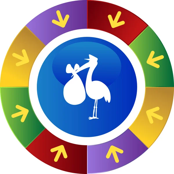 Stork web button — Stock Vector