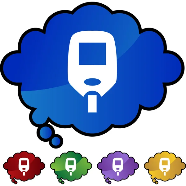 Diabetes Blood Test Monitor pictogrammenset — Stockvector