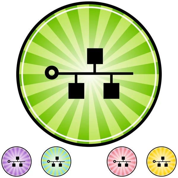 Ethernet botão ícone Backbone — Vetor de Stock