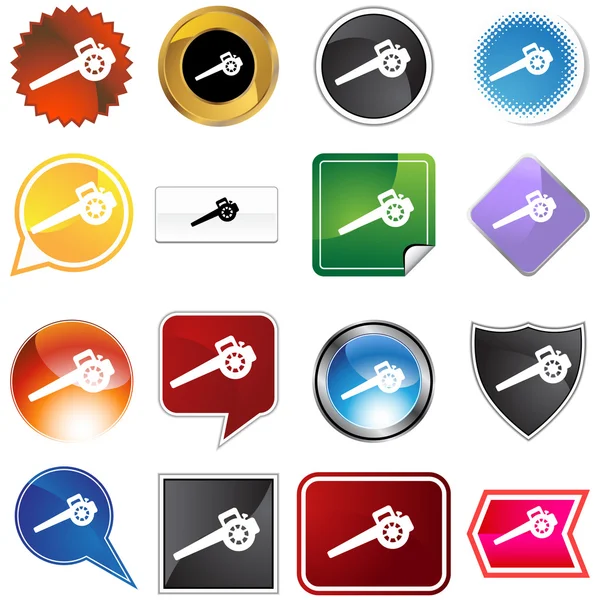 Çim Blower Icon Set — Stok Vektör