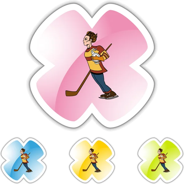 Hockey speler pictogram — Stockvector