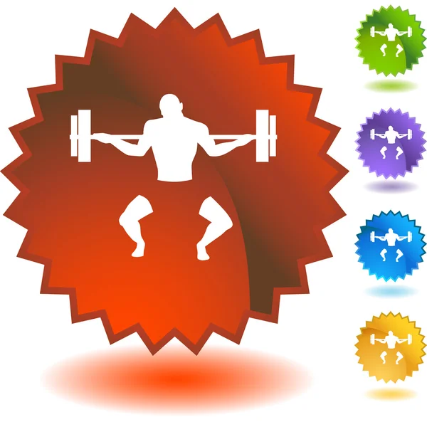 Bodybuilder web button — Stock Vector