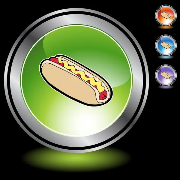 Hotdog icon button — Stock Vector