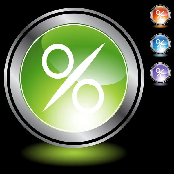 Percentage teken web knop — Stockvector