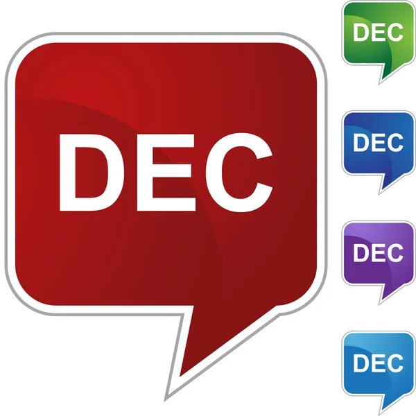 Δεκεμβρίου κουμπί web — Διανυσματικό Αρχείο