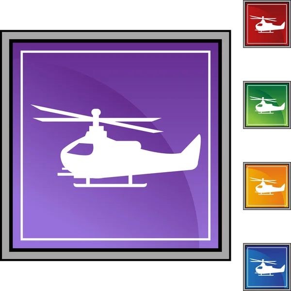 Helicóptero botón web — Vector de stock