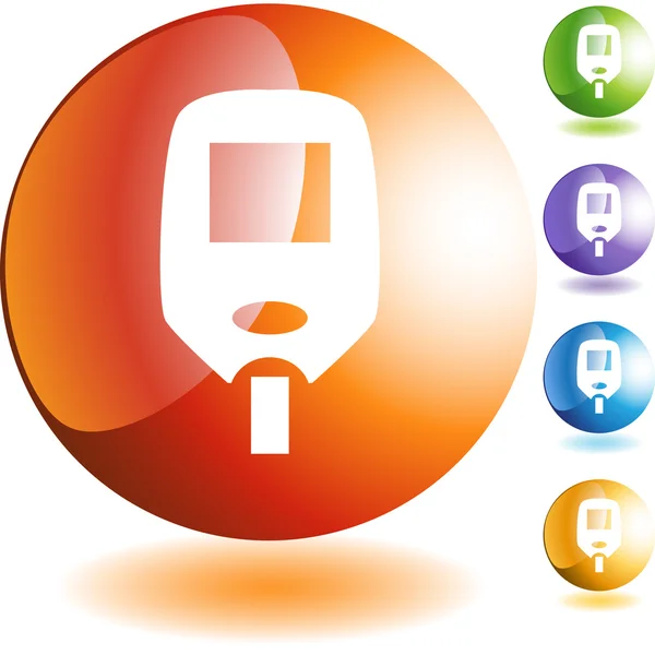 Diabetes Blood Test Monitor pictogrammenset — Stockvector