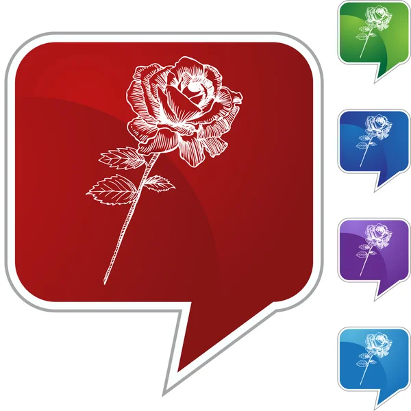 Rose Stem icono web — Archivo Imágenes Vectoriales