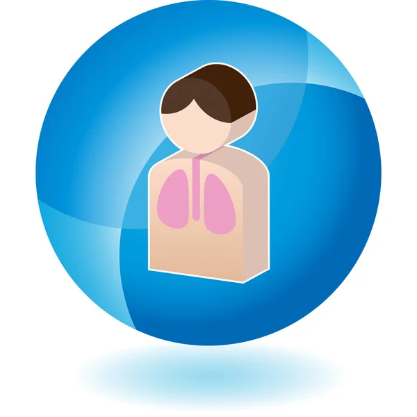 Icona web del paziente polmonare — Vettoriale Stock