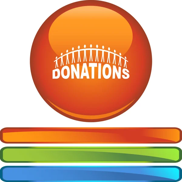 Donations web button — Stock Vector