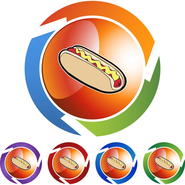 Hotdog icon button — Stock Vector