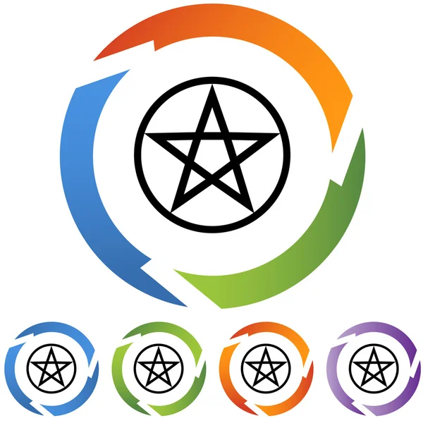 Pentagram gomb ikon — Stock Vector