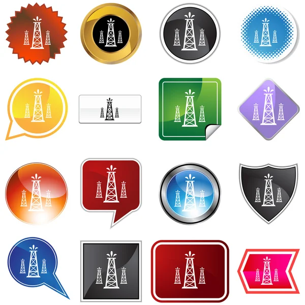 Oil well variety set — Stock Vector