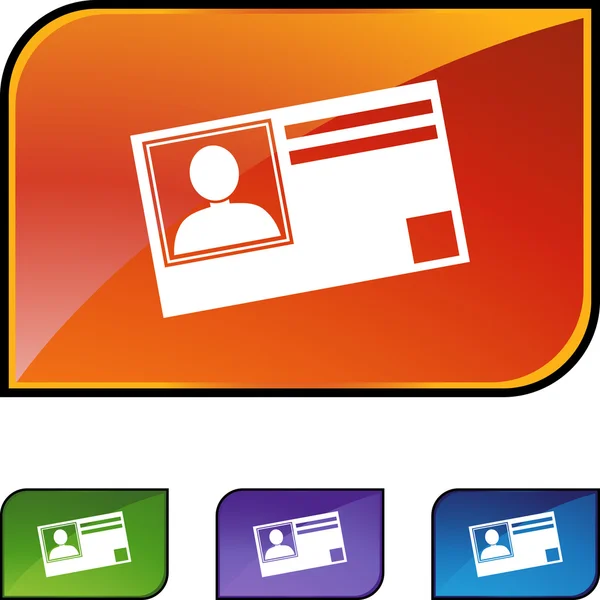 Identification Card web button — Stok Vektör