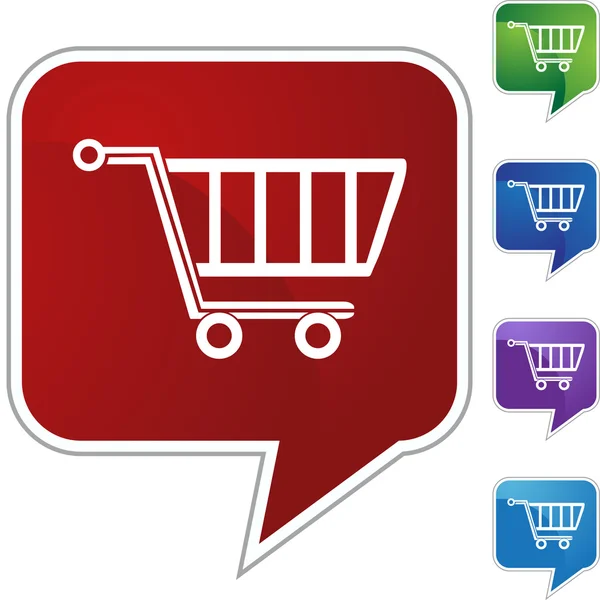 Shopping cart webben knappen — Stock vektor