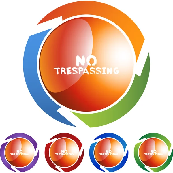 Nej Trespassing färgglada ikoner — Stock vektor