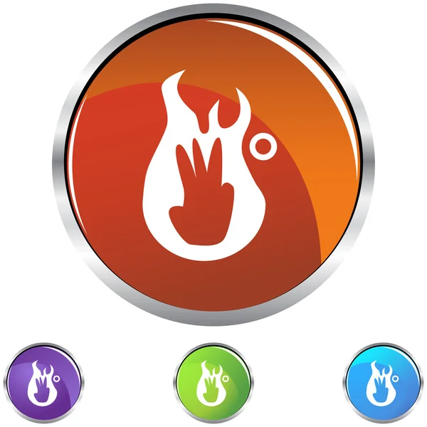 Al treilea grad Burn buton web — Vector de stoc