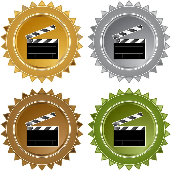 Movie Clapboard web button — Stock Vector