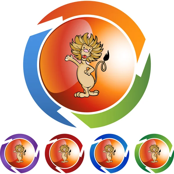 Lion web icon — Stock Vector