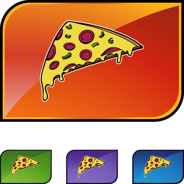 Botón icono rebanada de pizza — Vector de stock